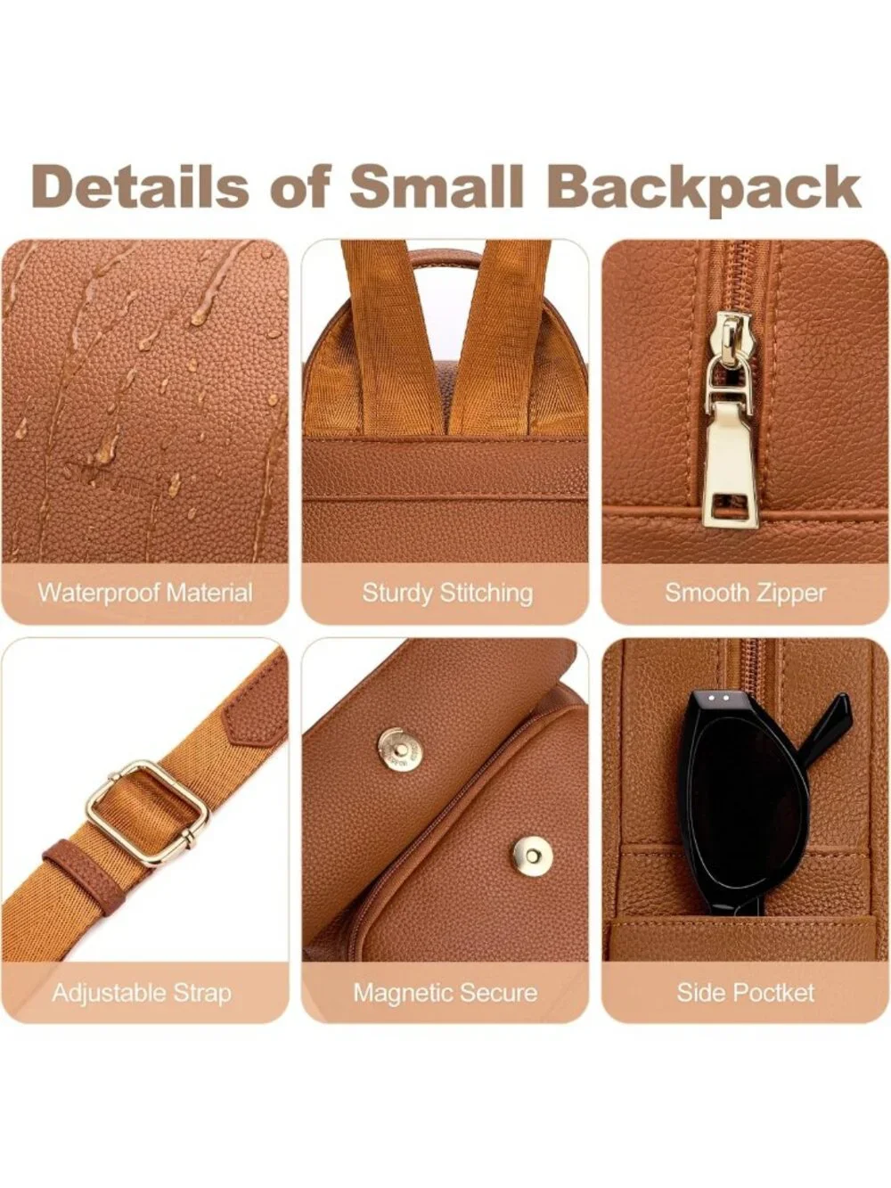 Stylish Mini Backpack Purse for Women | RFID Wallet, 10-Pocket Travel Daypack